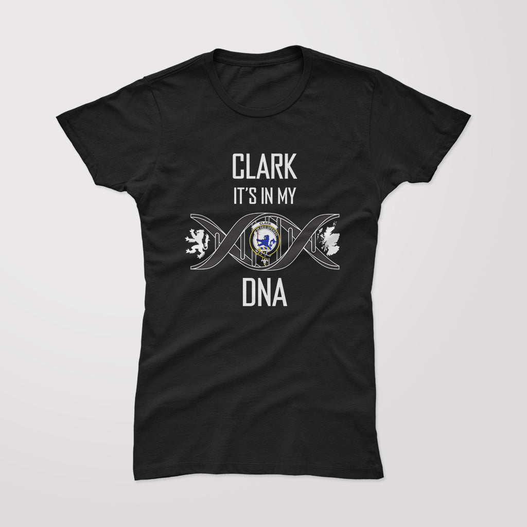 clark-lion-family-crest-dna-in-me-womens-t-shirt