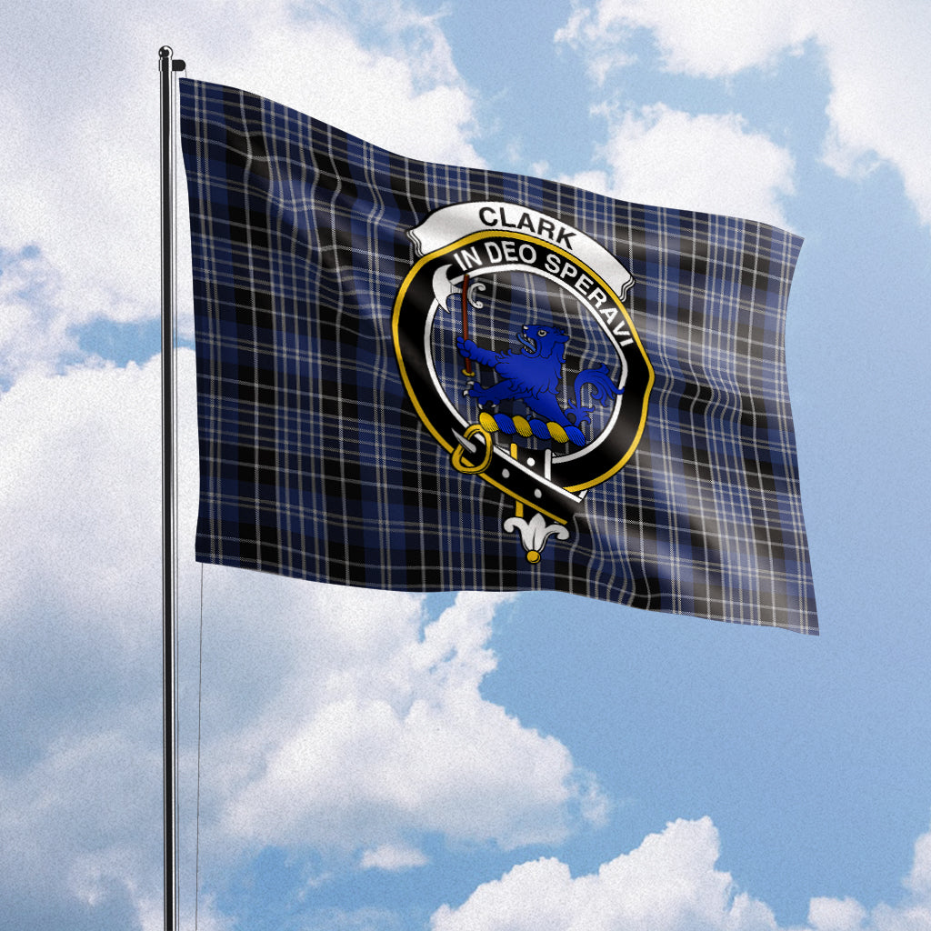 Clark (Lion) Tartan Flag with Family Crest House Flag (Horizontal) - Tartan Vibes Clothing