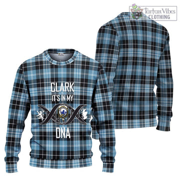 Clark (Lion) Ancient Tartan Ugly Sweater with Family Crest DNA In Me Style