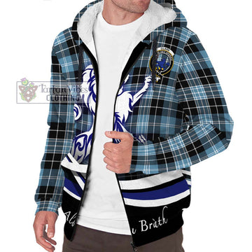 Clark (Lion) Ancient Tartan Sherpa Hoodie with Alba Gu Brath Regal Lion Emblem