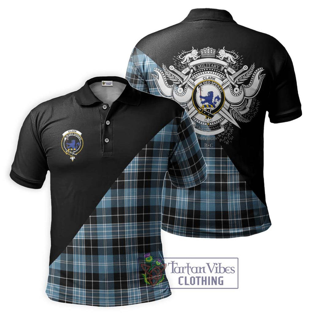 Clark (Lion) Ancient Tartan Polo Shirt with Family Crest and Military Logo Style Kid - Tartanvibesclothing Shop