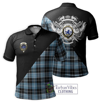 Clark (Lion) Ancient Tartan Polo Shirt with Family Crest and Military Logo Style