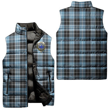 Clark (Lion) Ancient Tartan Sleeveless Puffer Jacket with Family Crest