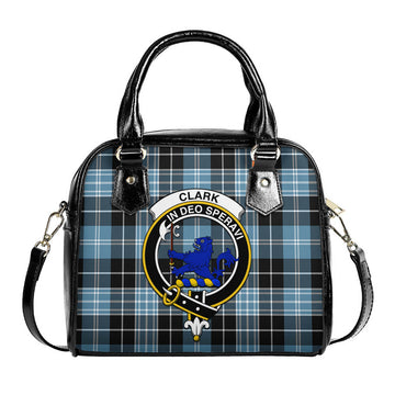 Clark (Lion) Ancient Tartan Shoulder Handbags with Family Crest