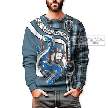 Clark (Lion) Ancient Tartan Sweatshirt with Epic Bagpipe Style