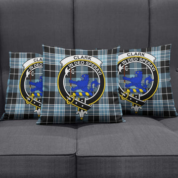 Clark (Lion) Ancient Tartan Pillow Cover with Family Crest