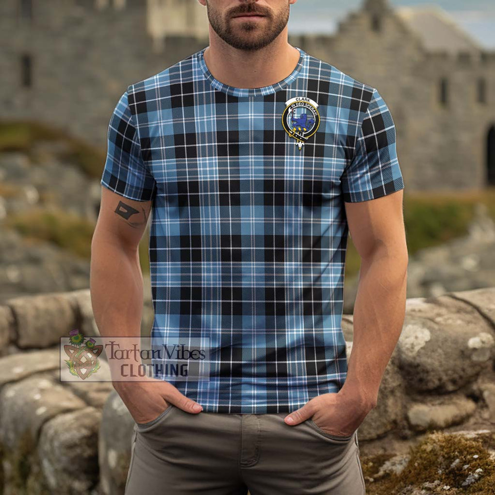 Clark (Lion) Ancient Tartan Cotton T-Shirt with Family Crest Men's Shirt - Tartanvibesclothing Shop