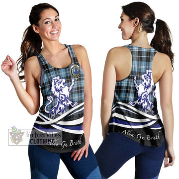 Clark (Lion) Ancient Tartan Women's Racerback Tanks with Alba Gu Brath Regal Lion Emblem