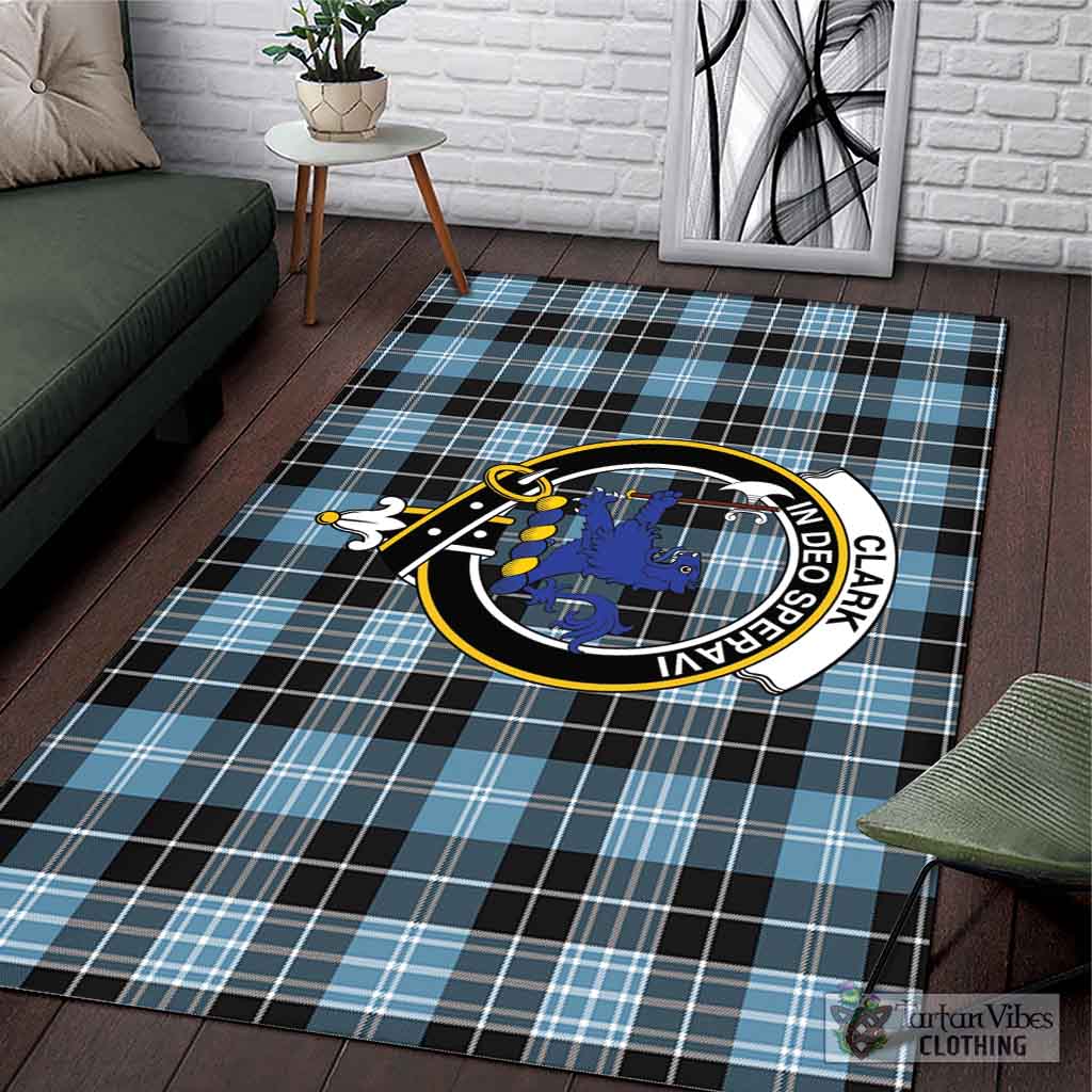 Tartan Vibes Clothing Clark (Lion) Ancient Tartan Area Rug with Family Crest