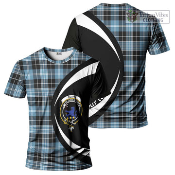 Clark (Lion) Ancient Tartan T-Shirt with Family Crest Circle Style