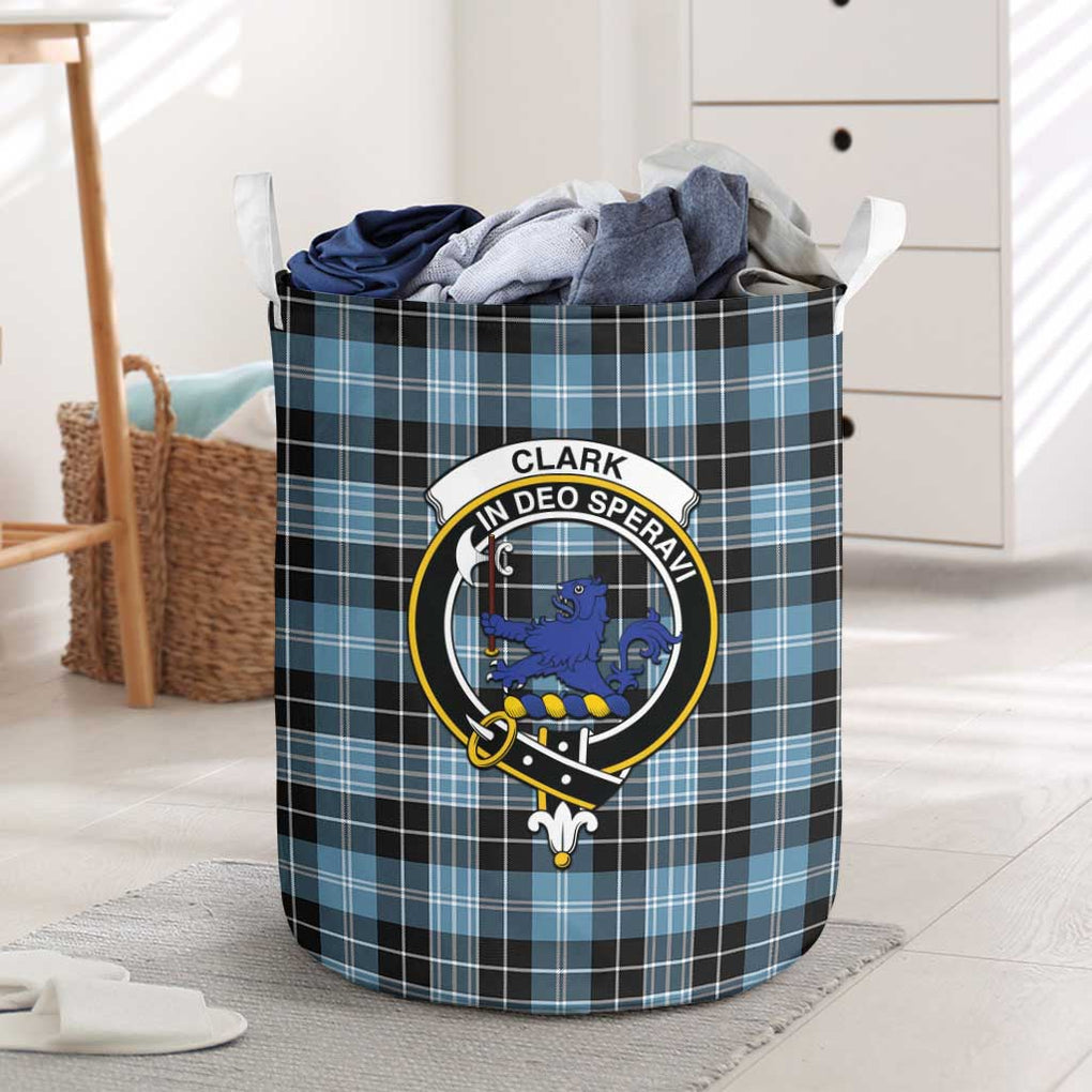 Clark (Lion) Ancient Tartan Laundry Basket with Family Crest One Size - Tartanvibesclothing Shop