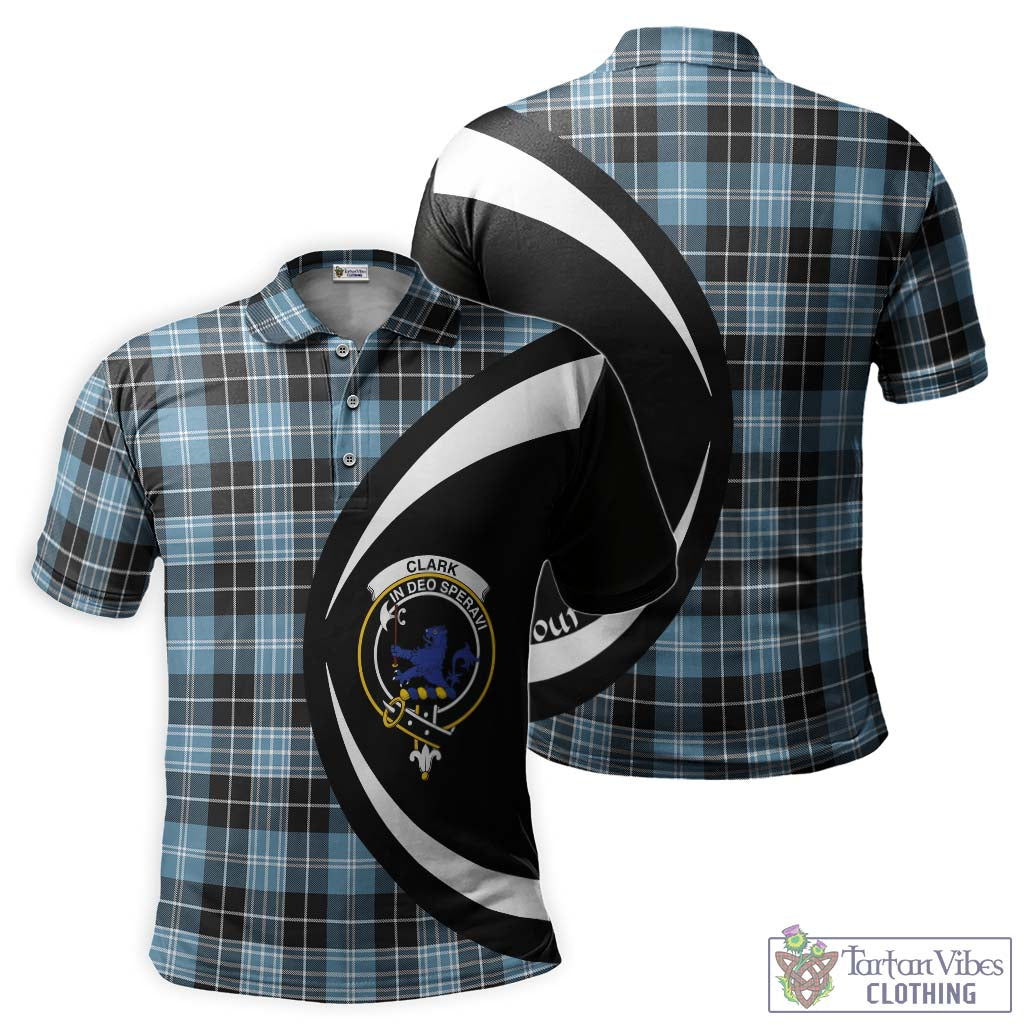 Clark (Lion) Ancient Tartan Men's Polo Shirt with Family Crest Circle Style Kid - Tartan Vibes Clothing