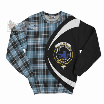 Clark (Lion) Ancient Tartan Sweatshirt with Family Crest Circle Style