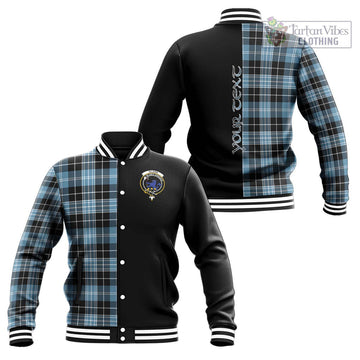 Clark (Lion) Ancient Tartan Baseball Jacket with Family Crest and Half Of Me Style