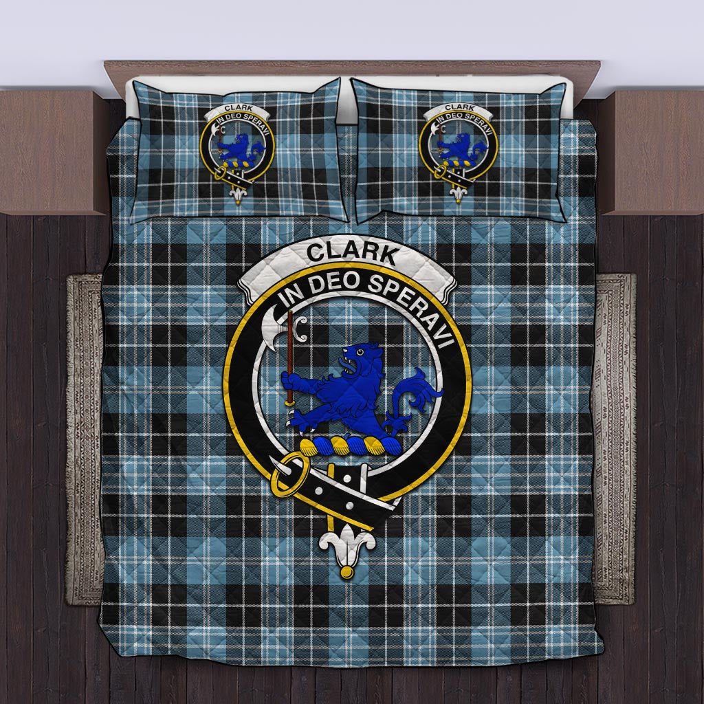 Clark (Lion) Ancient Tartan Quilt Bed Set with Family Crest Twin - Tartan Vibes Clothing