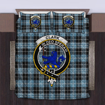 Clark (Lion) Ancient Tartan Quilt Bed Set with Family Crest