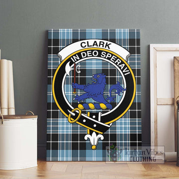 Clark (Lion) Ancient Tartan Canvas Print Wall Art with Family Crest