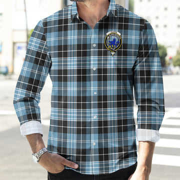 Clark (Lion) Ancient Tartan Long Sleeve Button Up Shirt with Family Crest