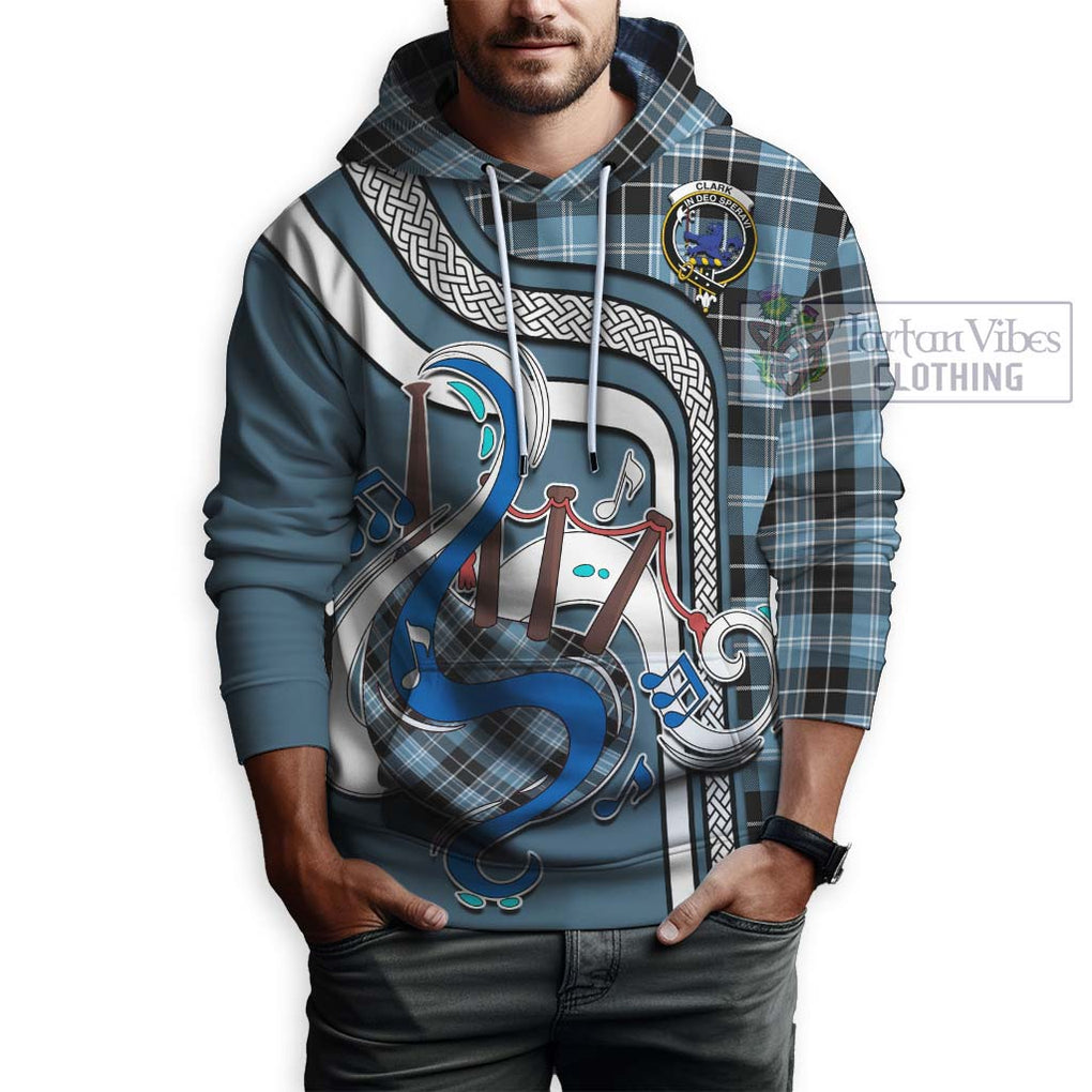 Clark (Lion) Ancient Tartan Hoodie with Epic Bagpipe Style Zip Hoodie - Tartanvibesclothing Shop