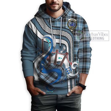 Clark (Lion) Ancient Tartan Hoodie with Epic Bagpipe Style