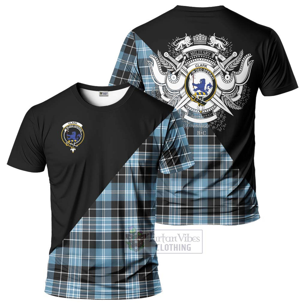 Clark (Lion) Ancient Tartan T-Shirt with Family Crest and Military Logo Style Kid's Shirt - Tartanvibesclothing Shop