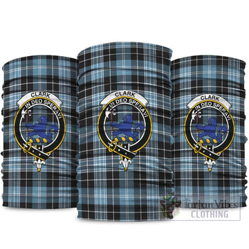 Clark (Lion) Ancient Tartan Neck Gaiters, Tartan Bandanas, Tartan Head Band with Family Crest