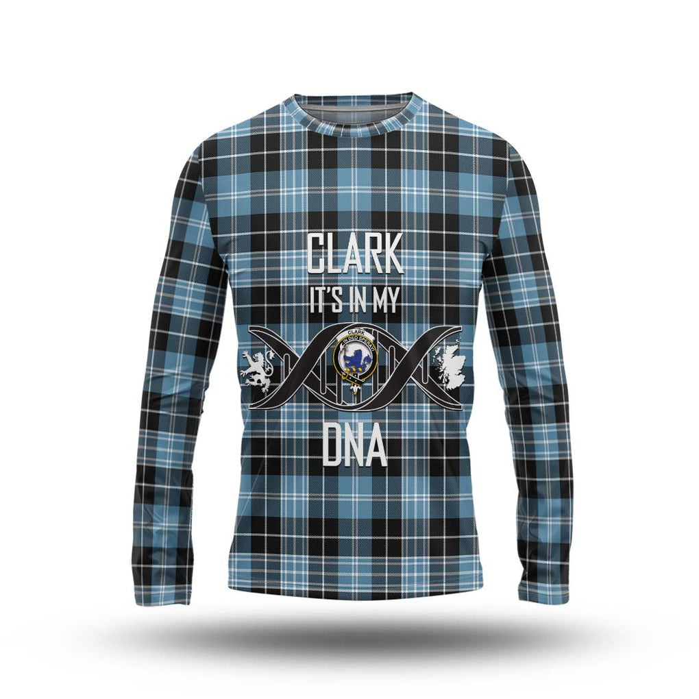 Clark (Lion) Ancient Tartan Long Sleeve T-Shirt with Family Crest DNA In Me Style Unisex - Tartanvibesclothing Shop