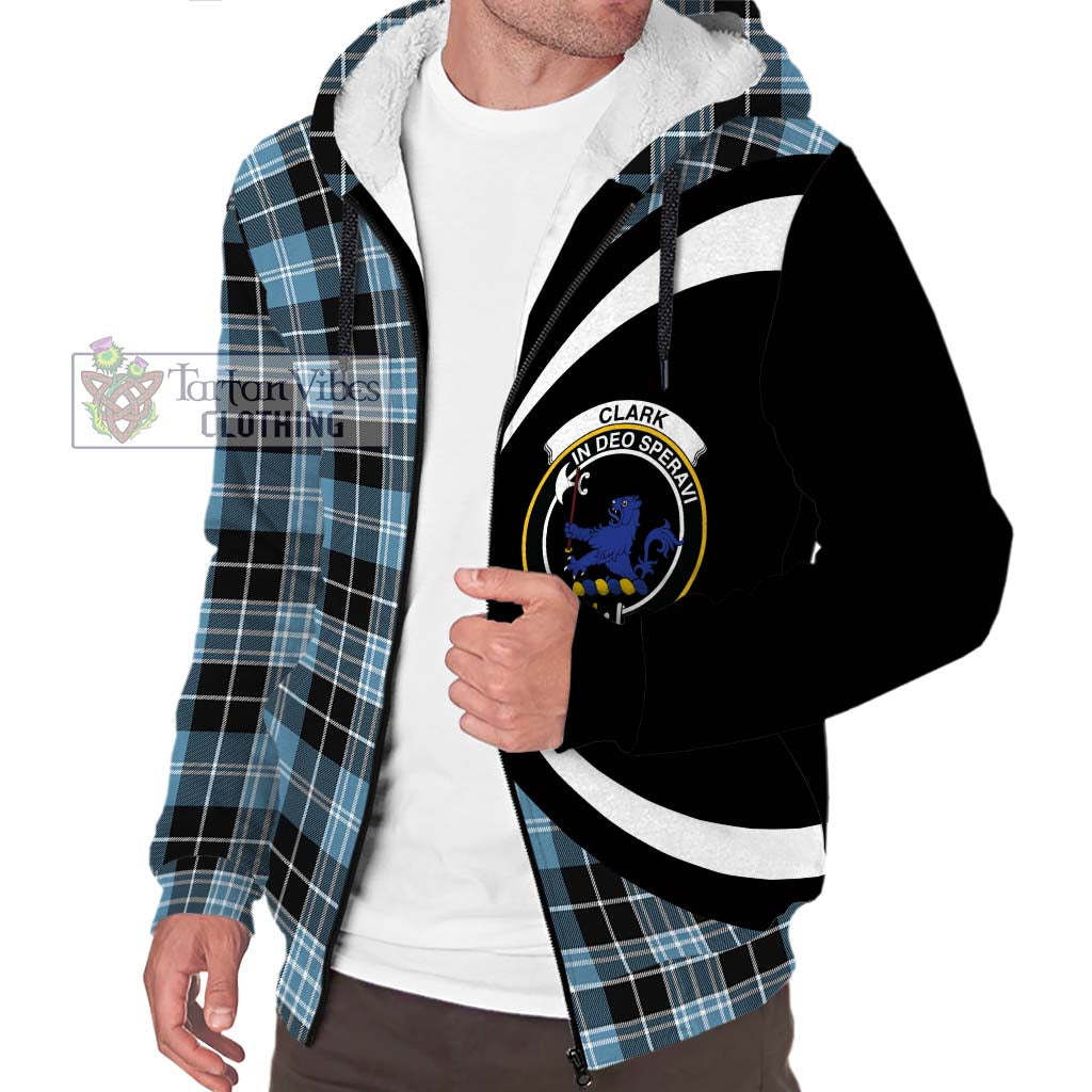 Clark (Lion) Ancient Tartan Sherpa Hoodie with Family Crest Circle Style Unisex S - Tartan Vibes Clothing