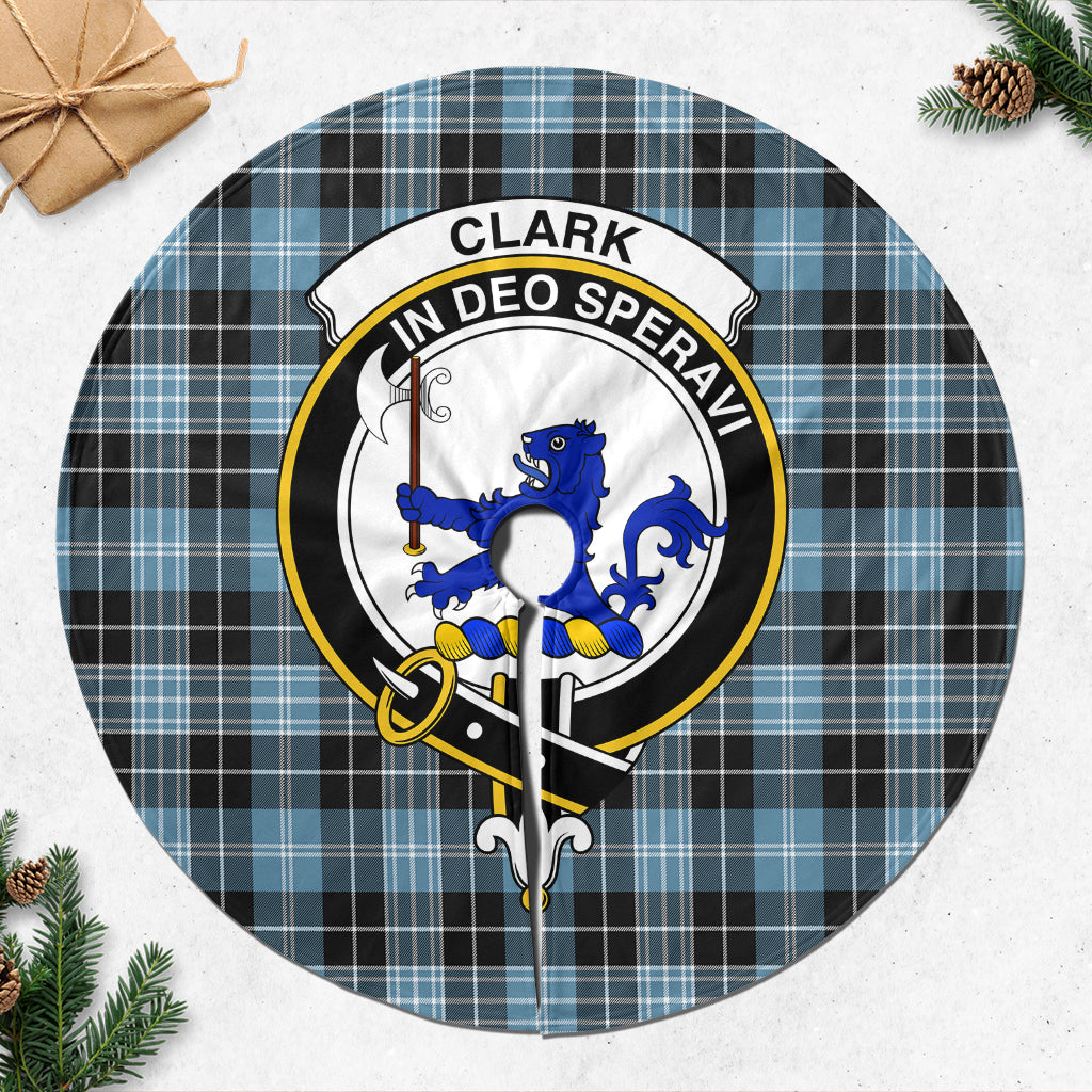 Clark (Lion) Ancient Tartan Christmas Tree Skirt with Family Crest - Tartanvibesclothing