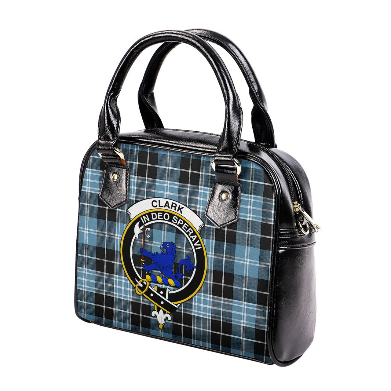 Clark (Lion) Ancient Tartan Shoulder Handbags with Family Crest - Tartanvibesclothing