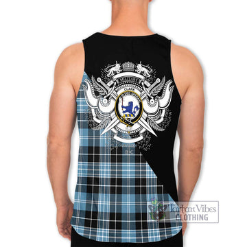 Clark (Lion) Ancient Tartan Men's Tank Top with Family Crest and Military Logo Style