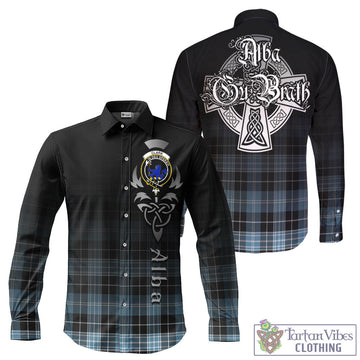 Clark (Lion) Ancient Tartan Long Sleeve Button Up Featuring Alba Gu Brath Family Crest Celtic Inspired