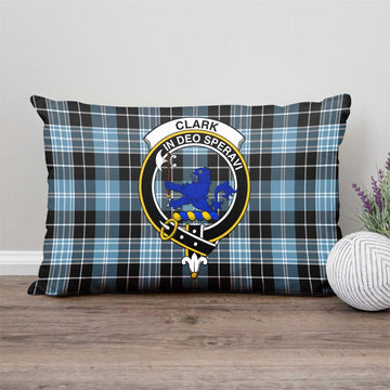 Clark (Lion) Ancient Tartan Pillow Cover with Family Crest