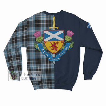 Clark (Lion) Ancient Tartan Sweatshirt Alba with Scottish Lion Royal Arm Half Style