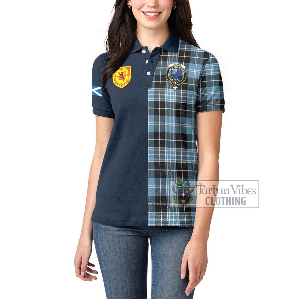 Tartan Vibes Clothing Clark (Lion) Ancient Tartan Women's Polo Shirt with Scottish Lion Royal Arm Half Style