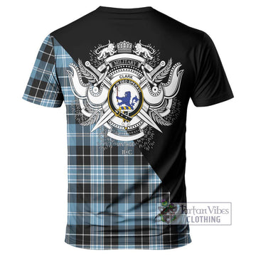 Clark (Lion) Ancient Tartan T-Shirt with Family Crest and Military Logo Style