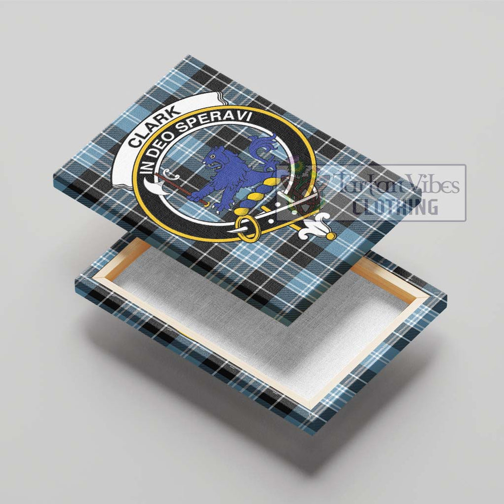 Clark (Lion) Ancient Tartan Canvas Print Wall Art with Family Crest - Tartan Vibes Clothing