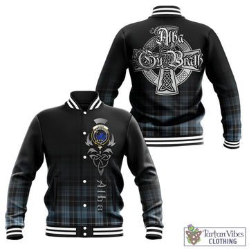 Clark (Lion) Ancient Tartan Baseball Jacket Featuring Alba Gu Brath Family Crest Celtic Inspired