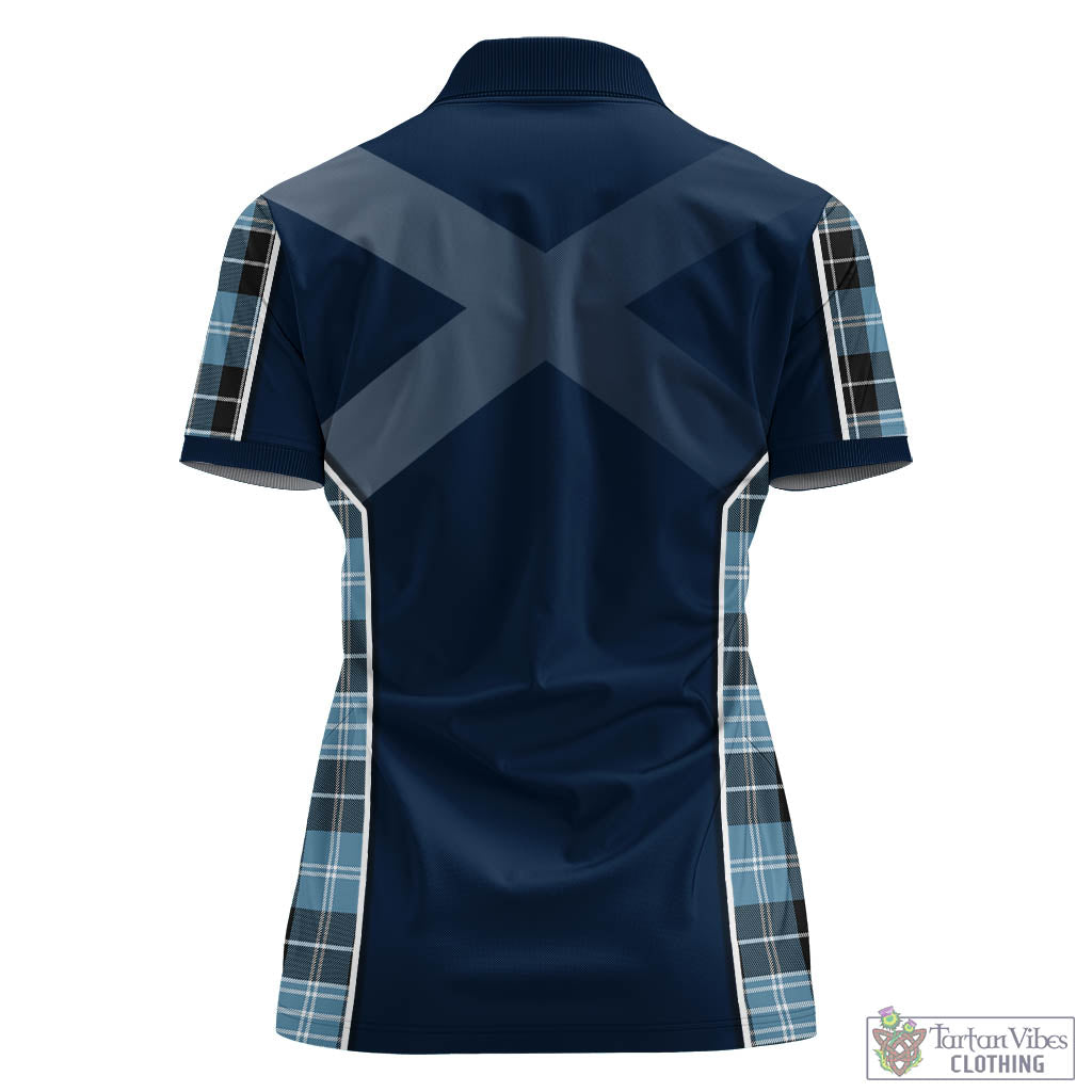 Clark (Lion) Ancient Tartan Women's Polo Shirt with Family Crest and Lion Rampant Vibes Sport Style - Tartan Vibes Clothing