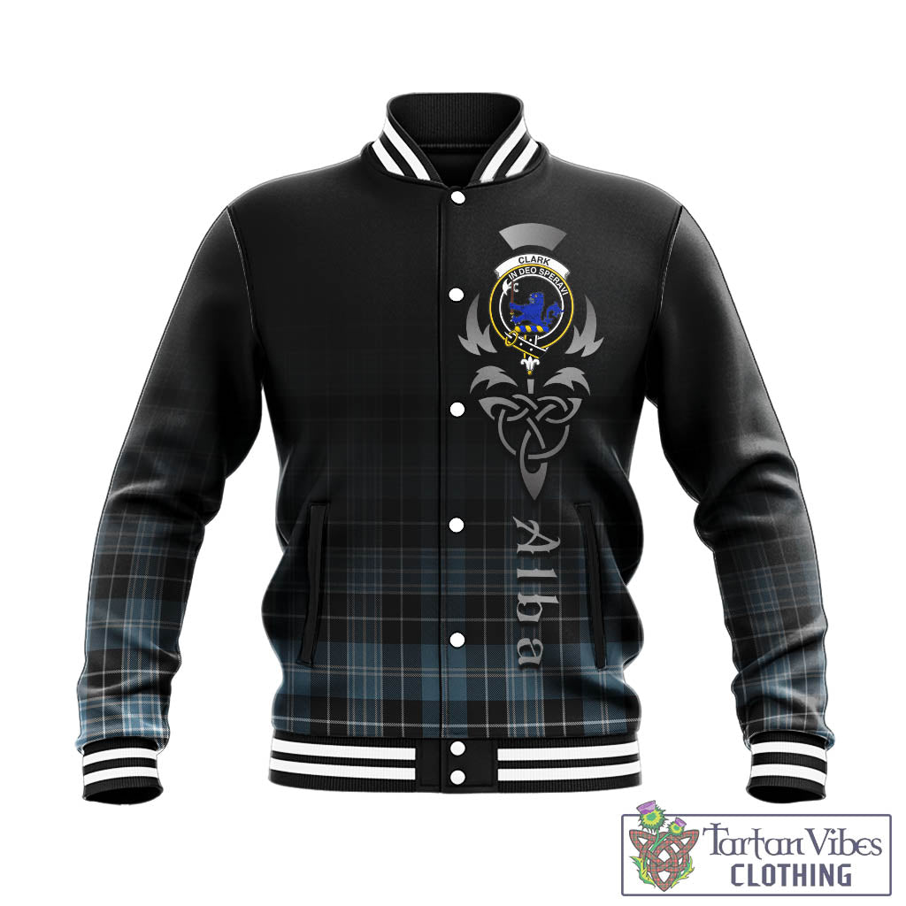 Tartan Vibes Clothing Clark (Lion) Ancient Tartan Baseball Jacket Featuring Alba Gu Brath Family Crest Celtic Inspired