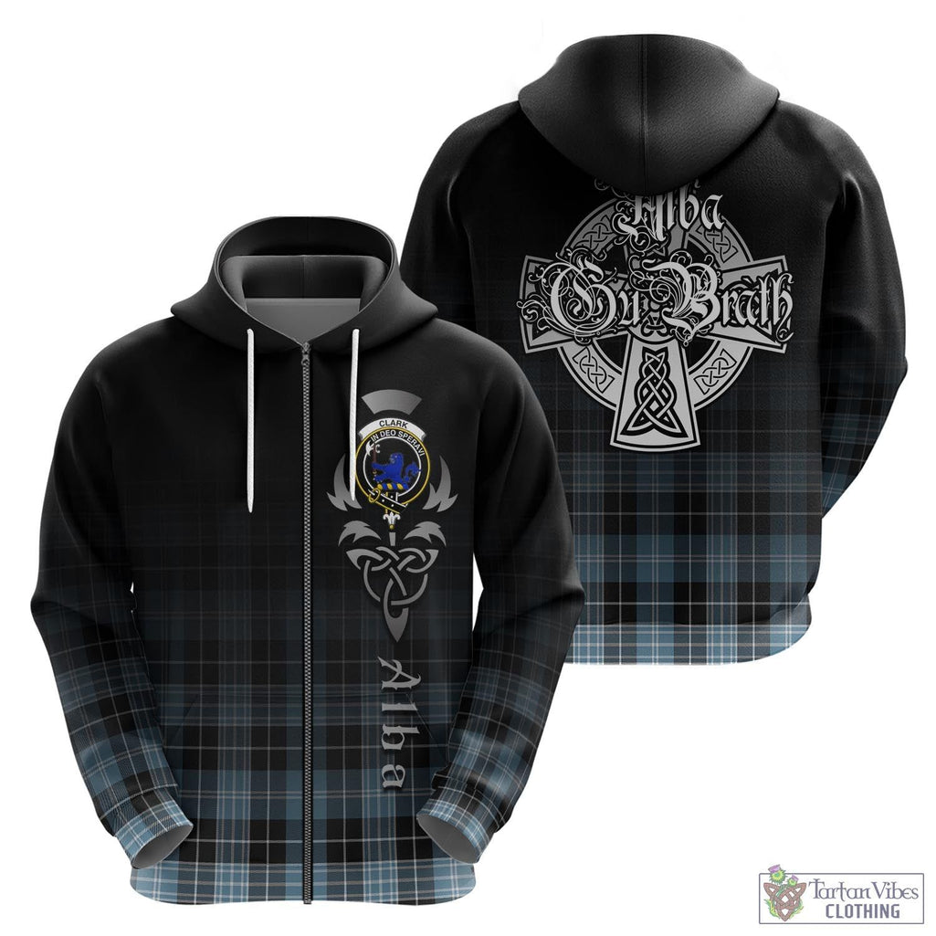 Tartan Vibes Clothing Clark (Lion) Ancient Tartan Hoodie Featuring Alba Gu Brath Family Crest Celtic Inspired