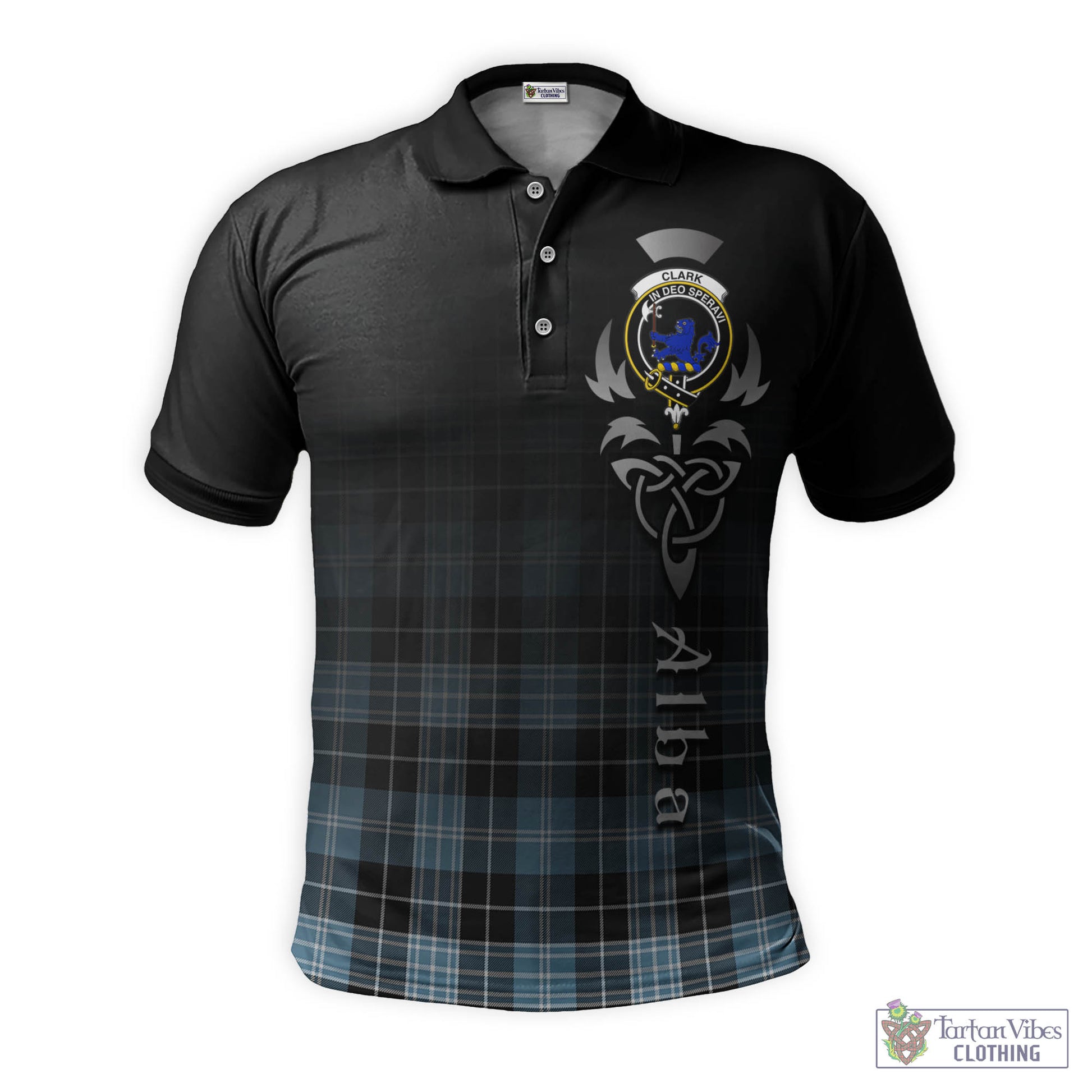 Tartan Vibes Clothing Clark (Lion) Ancient Tartan Polo Shirt Featuring Alba Gu Brath Family Crest Celtic Inspired