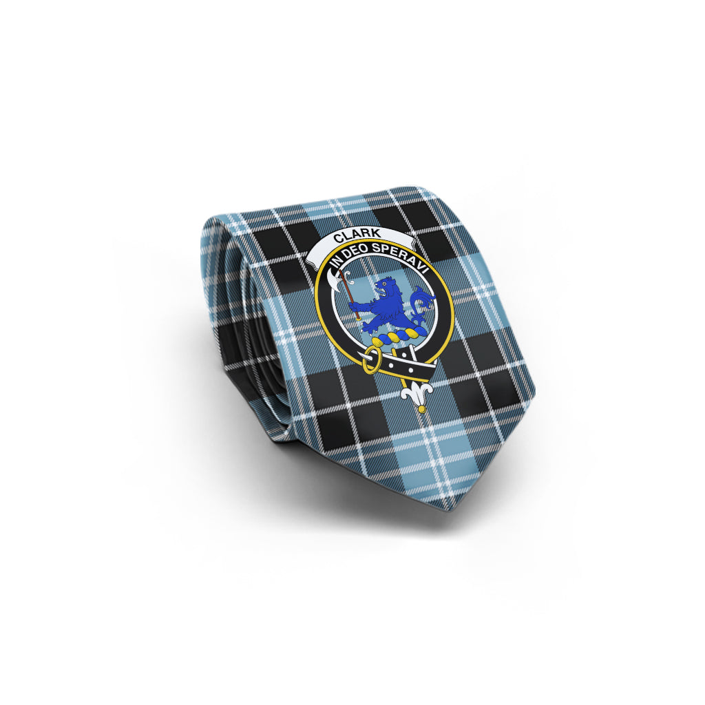 Clark (Lion) Ancient Tartan Classic Necktie with Family Crest - Tartan Vibes Clothing