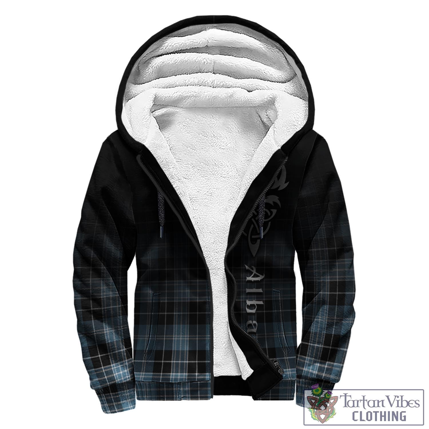 Tartan Vibes Clothing Clark (Lion) Ancient Tartan Sherpa Hoodie Featuring Alba Gu Brath Family Crest Celtic Inspired