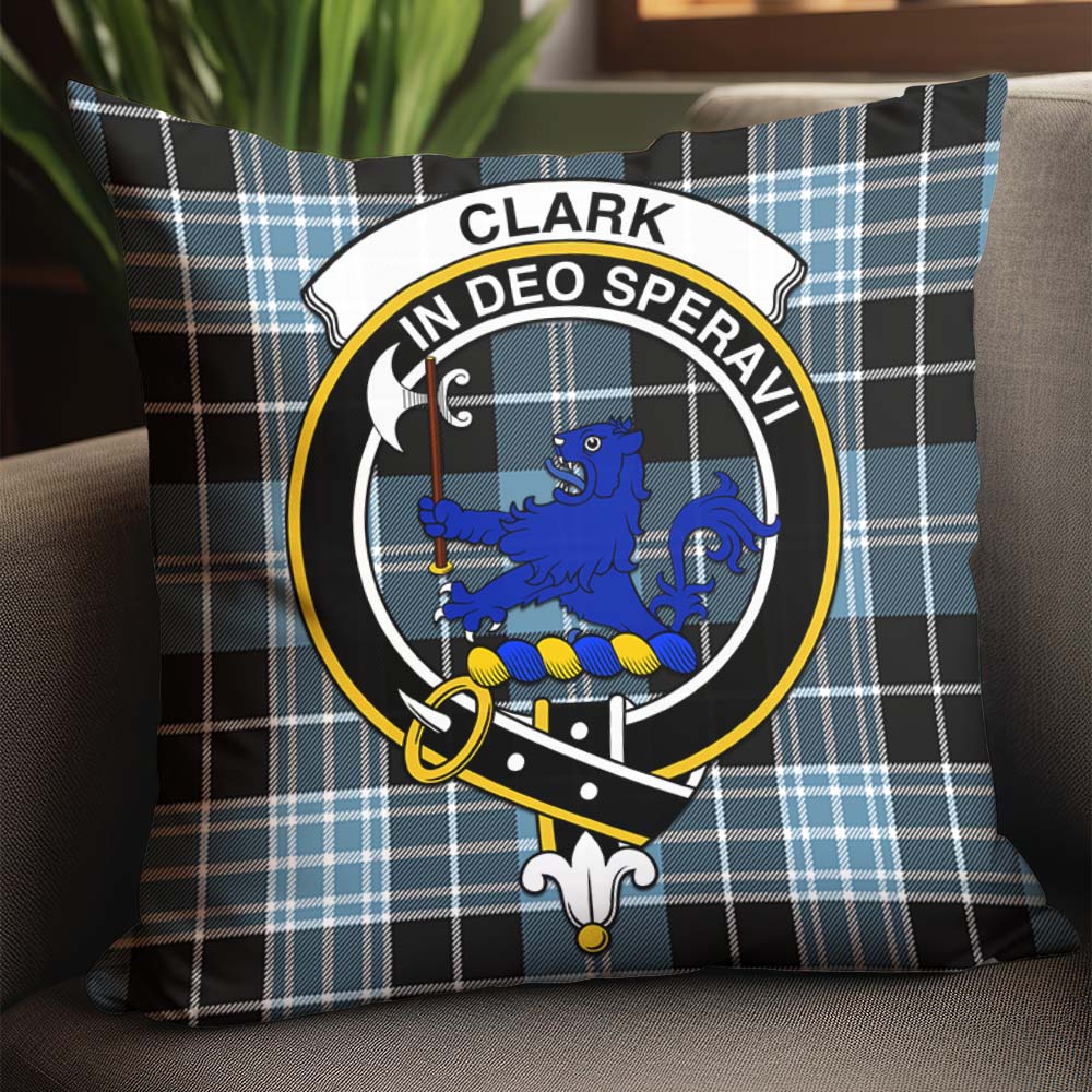 Clark (Lion) Ancient Tartan Pillow Cover with Family Crest - Tartanvibesclothing