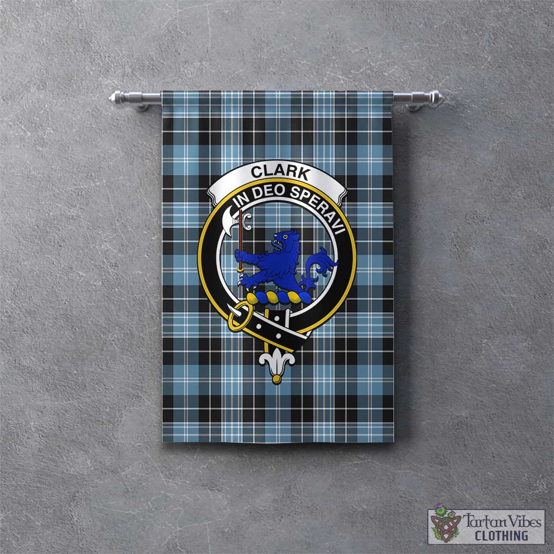 Tartan Vibes Clothing Clark (Lion) Ancient Tartan Gonfalon, Tartan Banner with Family Crest