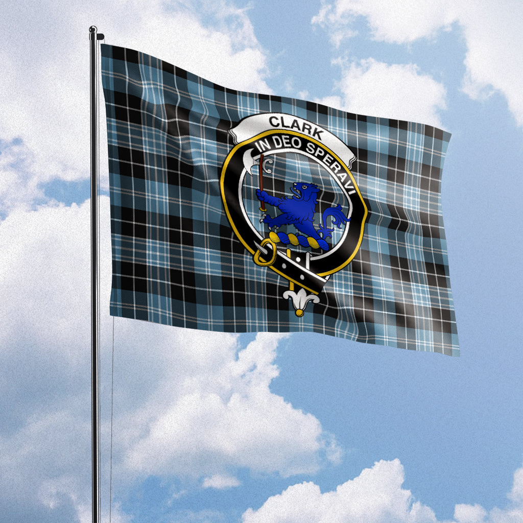 Clark (Lion) Ancient Tartan Flag with Family Crest House Flag (Horizontal) - Tartan Vibes Clothing