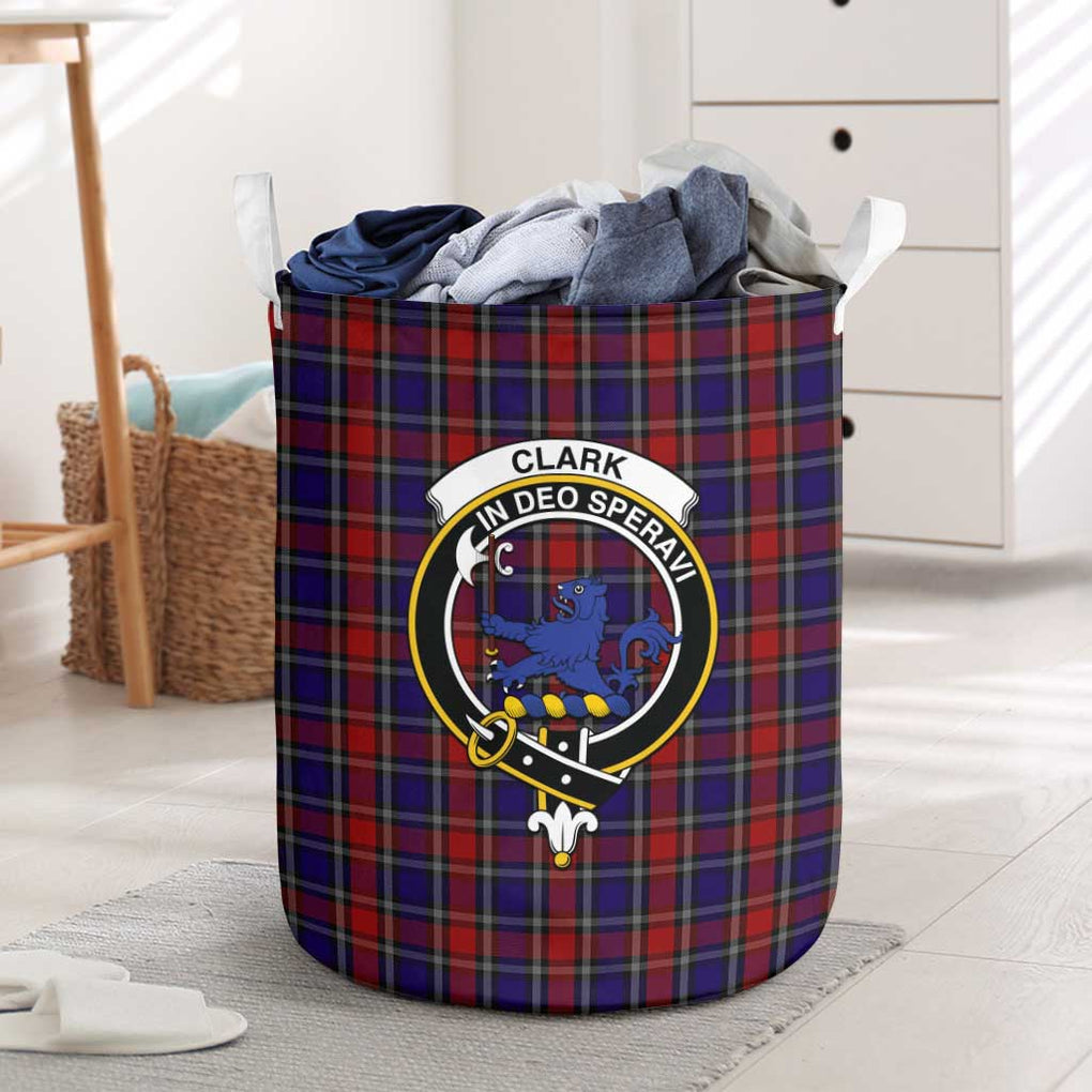 Clark (Lion) Red Tartan Laundry Basket with Family Crest One Size - Tartanvibesclothing Shop