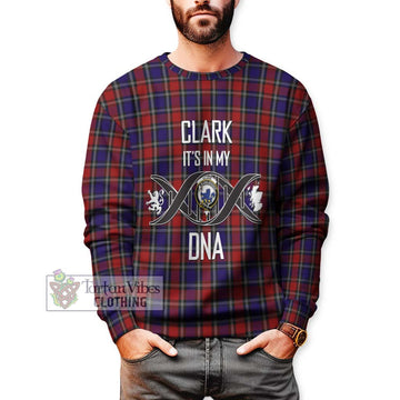 Clark (Lion) Red Tartan Sweatshirt with Family Crest DNA In Me Style