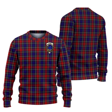 Clark (Lion) Red Tartan Ugly Sweater with Family Crest